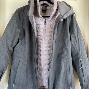 North Face snow jacket with removable down liner